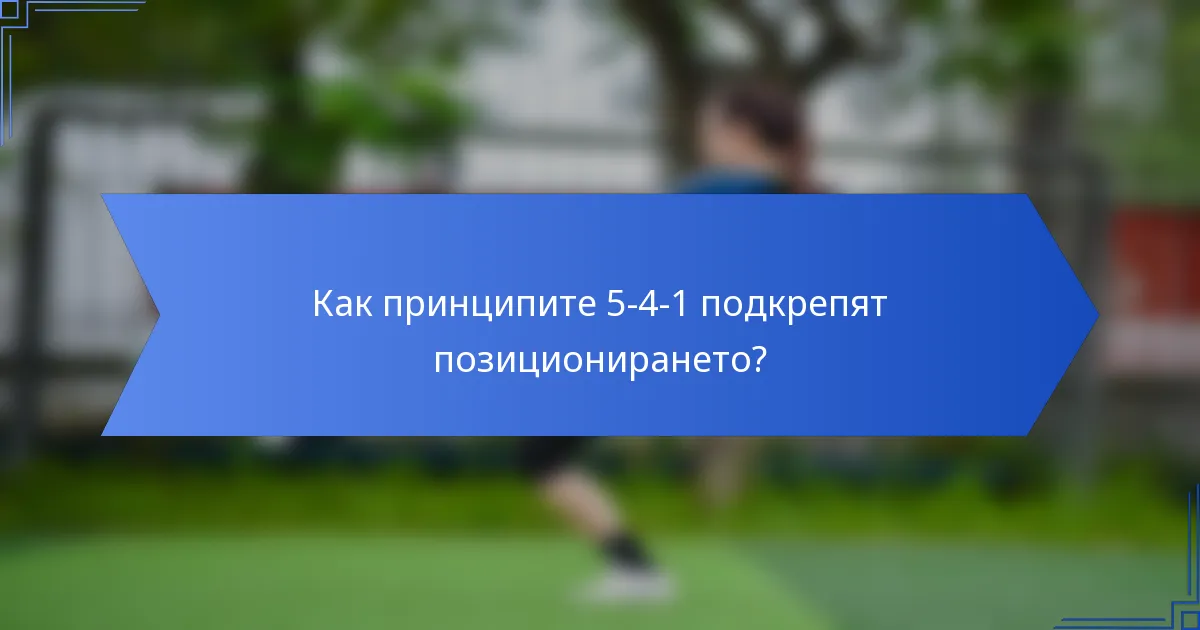 Как принципите 5-4-1 подкрепят позиционирането?