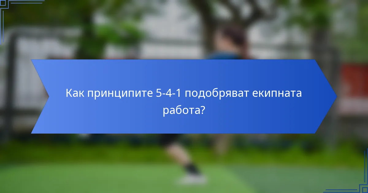 Как принципите 5-4-1 подобряват екипната работа?
